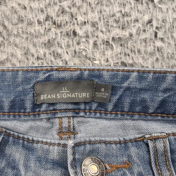 LL Bean Jeans Women 4 Blue Signature Straight Leg Mom Normcore Casual Denim - Picture 4 of 10